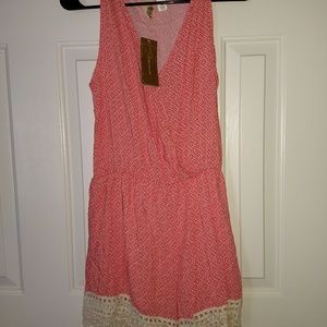 NWT Orange and White Romper